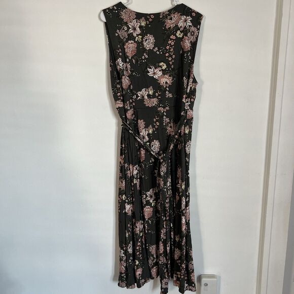 LOFT Plus Size 20 Floral Wrap Maxi Dress Sleeveless V-Neck Tie Waist NWT - Picture 6 of 12